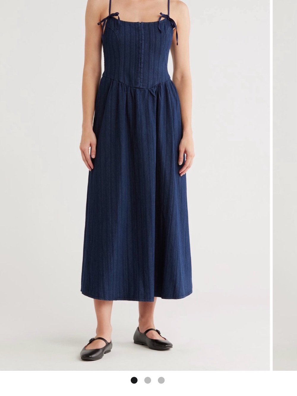 Navy Blue Women's Midi Skirt Dress